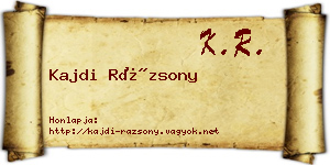 Kajdi Rázsony névjegykártya